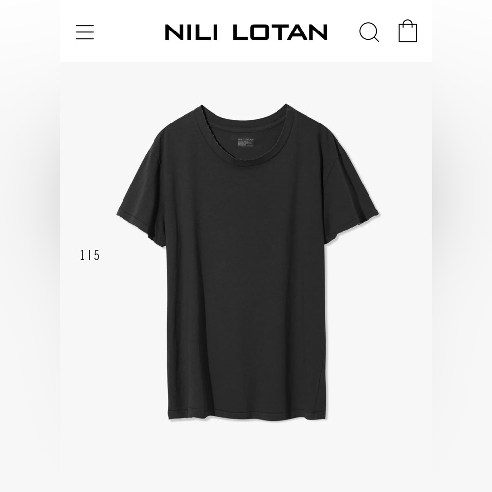 NILI LOTAN
Brady distressed cotton-jersey T-shirt Black XS NWT SOFT!